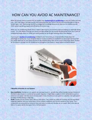 HOW CAN YOU AVOID AC MAINTENANCE?