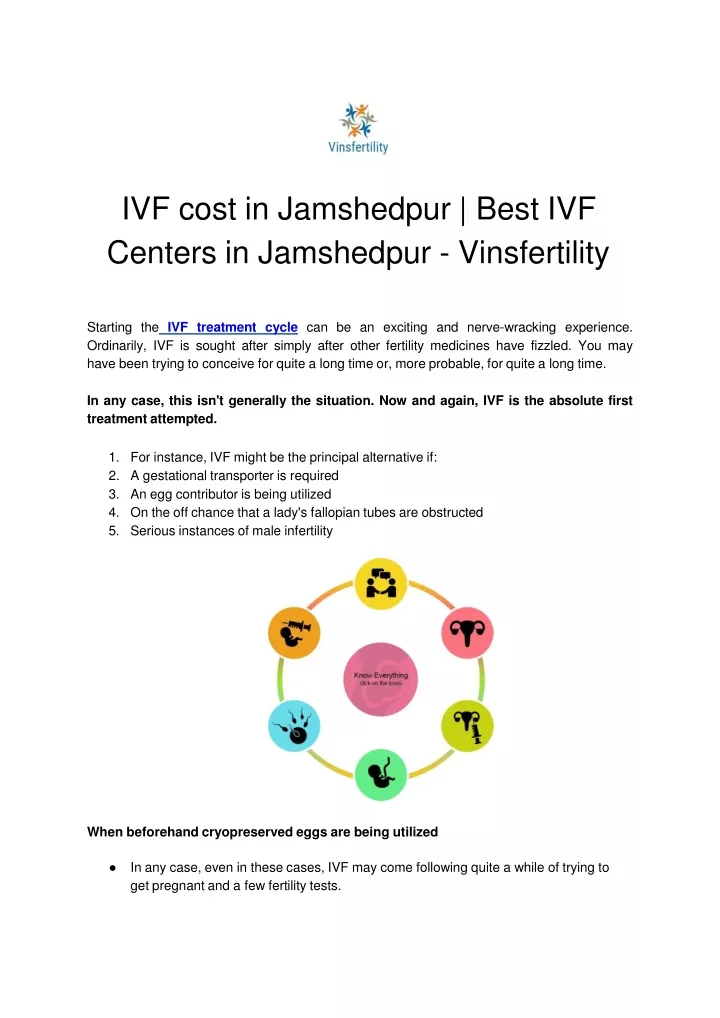 ivf cost in jamshedpur best ivf centers in jamshedpur vinsfertility