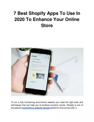 7 best shopify apps to use in 2020 to enhance your online store