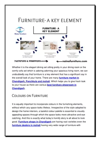 Furniture- a key element