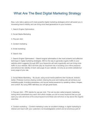 what are the best digital marketing strategy