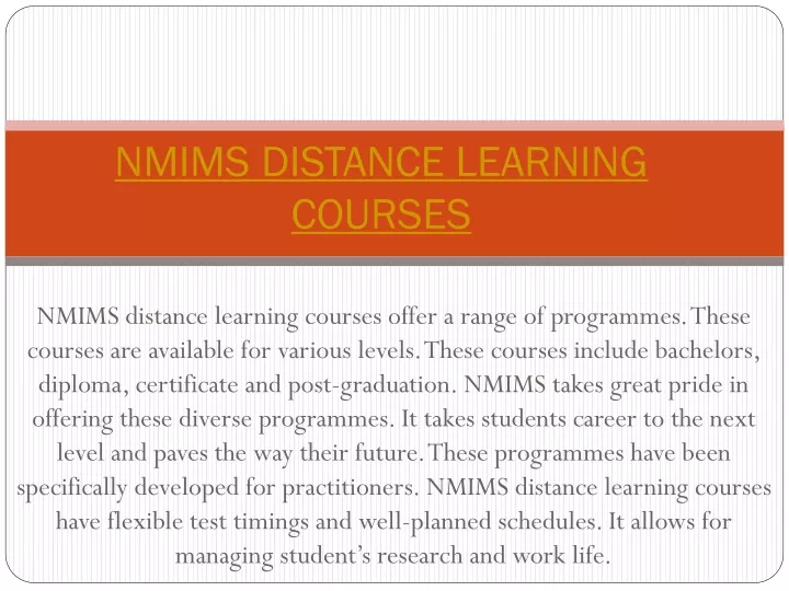nmims distance learning courses