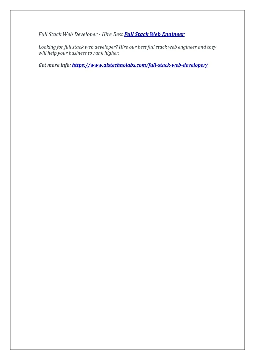 PPT - Full Stack Web Developer - Hire Best Full Stack Web Engineer ...