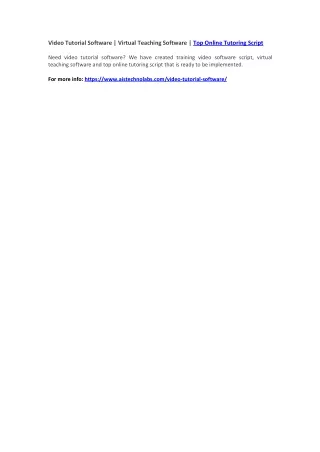 video tutorial software virtual teaching software