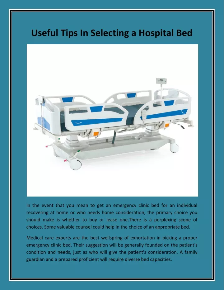 useful tips in selecting a hospital bed