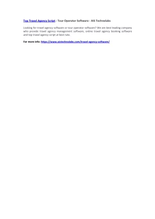 top travel agency script tour operator software