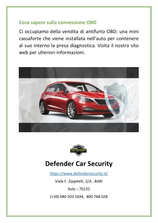cosa sapere sulla connessione obd
