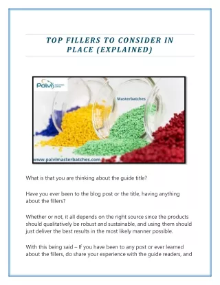 top fillers to consider in place explained