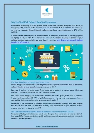 why you should sell online 7 benefits