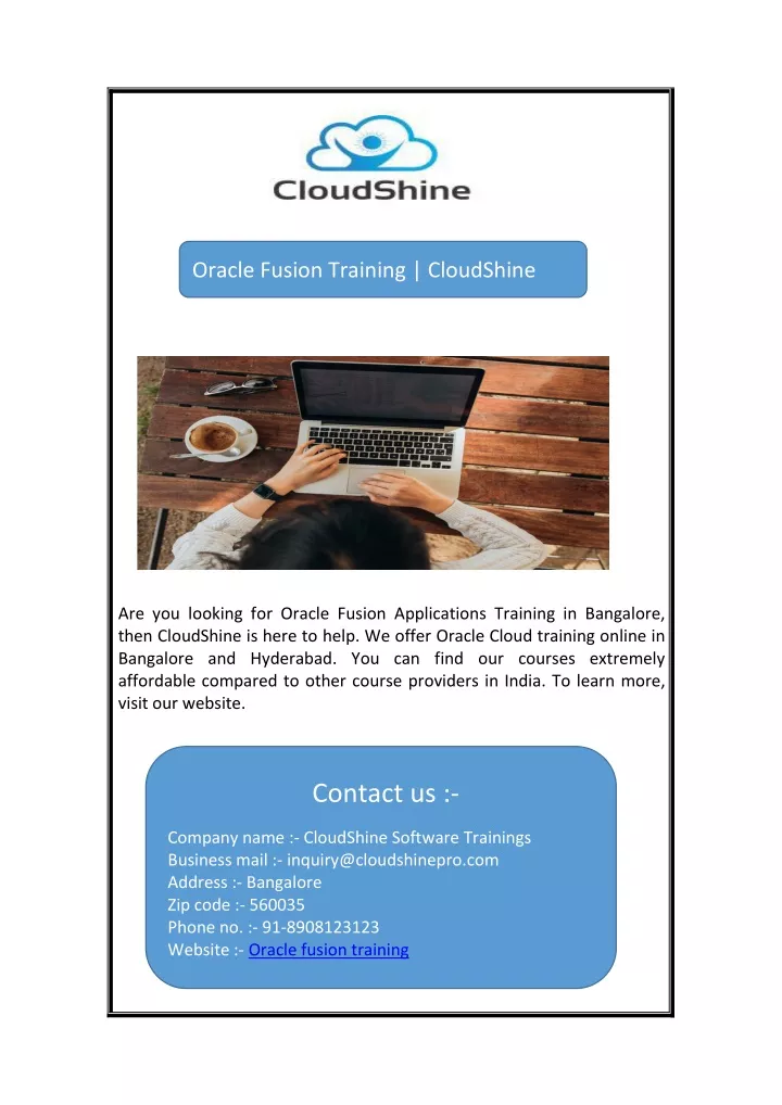 oracle fusion training cloudshine