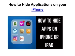 how to hide applications on your iphone