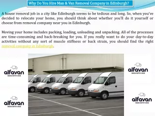 Removal Companies Edinburgh - AlfaVan