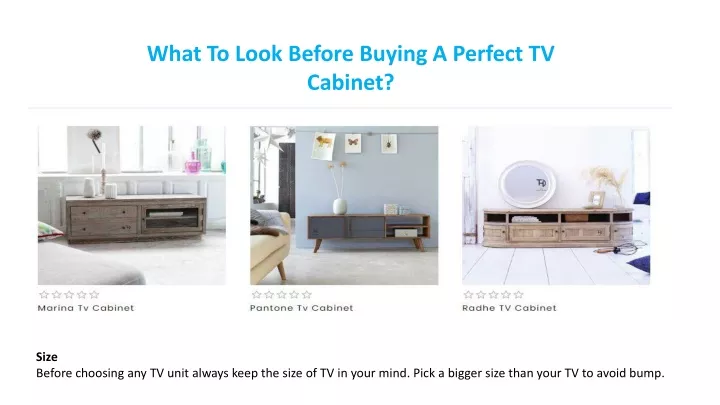 what to look before buying a perfect tv cabinet