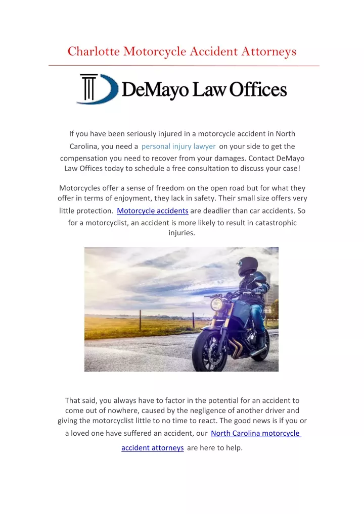 charlotte motorcycle accident attorneys