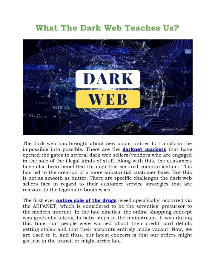 what the dark web teaches us