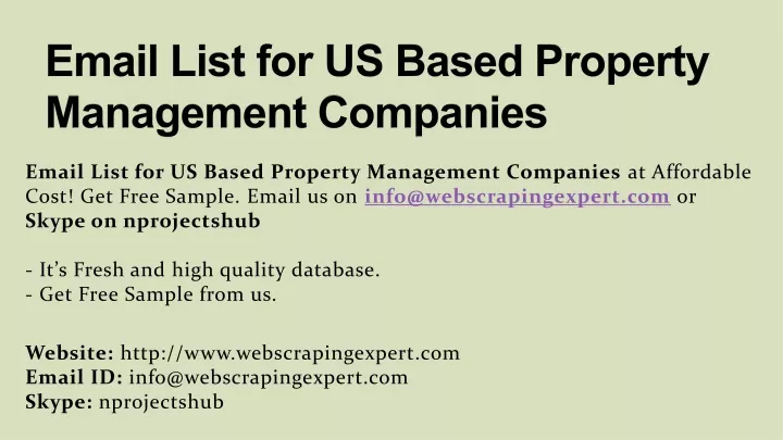 email list for us based property management companies