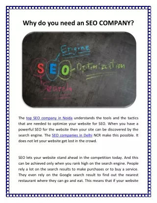 Why do you need an SEO company?