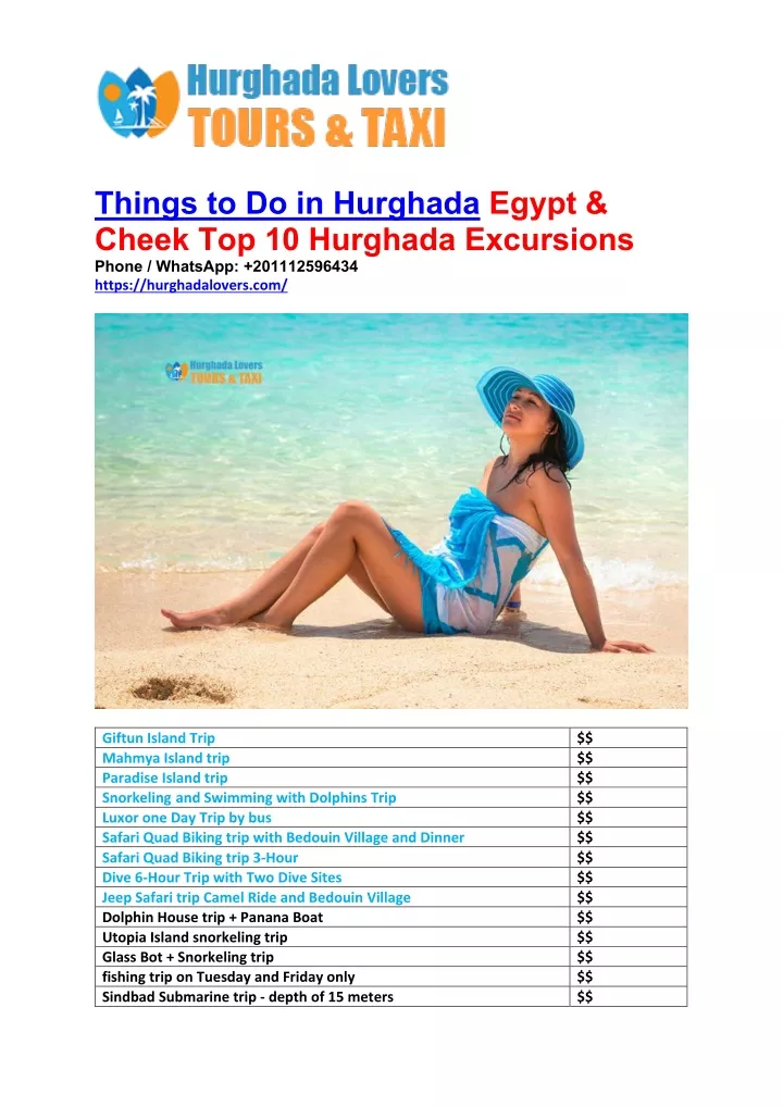 things to do in hurghada egypt cheek