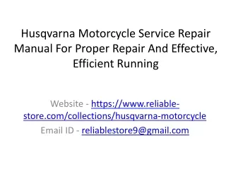Husqvarna Motorcycle Service Repair Manual