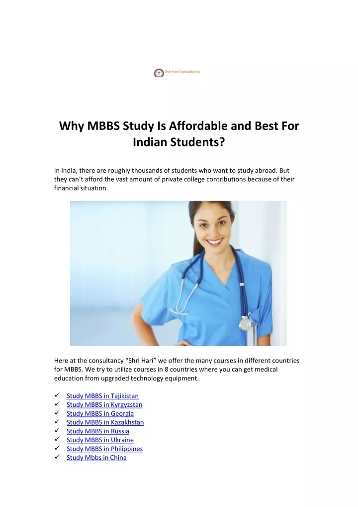 why mbbs study is affordable and best for indian