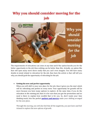 why you should consider moving for the job