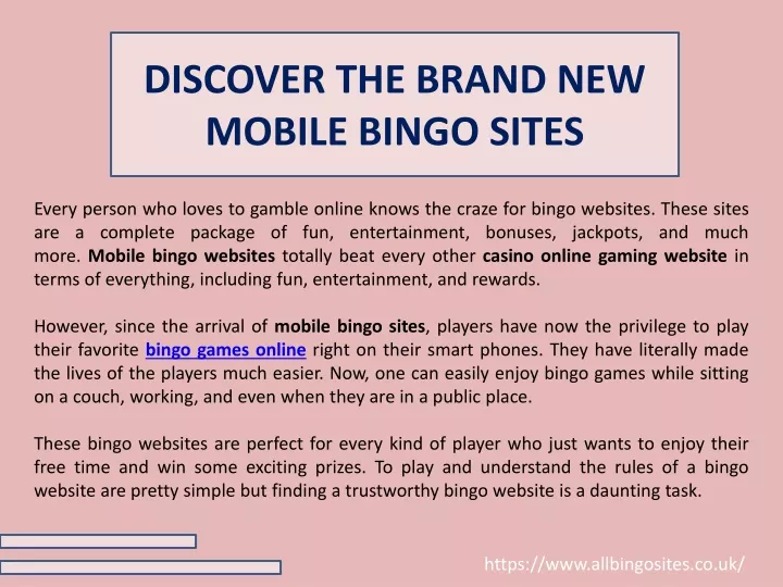 discover the brand new mobile bingo sites