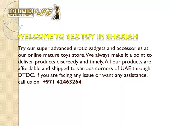 w elcome t o sex toy in sharjah