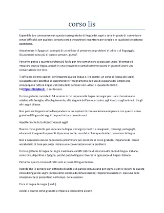 corso lis