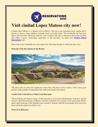 Visit ciudad Lopez Mateos city now
