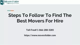 steps to follow to find the best movers for hire