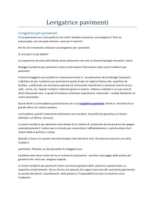 levigatrice pavimenti