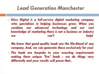 lead generation manchester