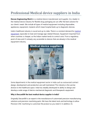 professional medical device suppliers in india