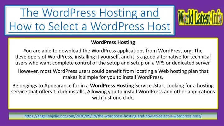the wordpress hosting and how to select