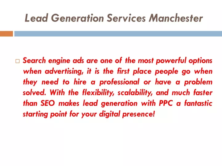 lead generation services manchester