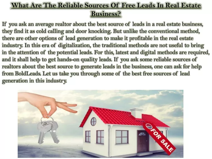 what are the reliable sources of free leads