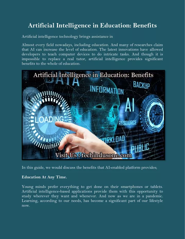 artificial intelligence in education benefits