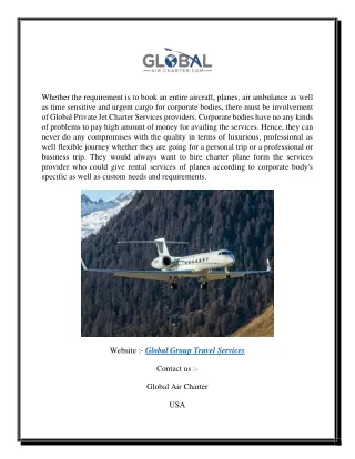 Global Group Travel Services | Globalaircharter.com