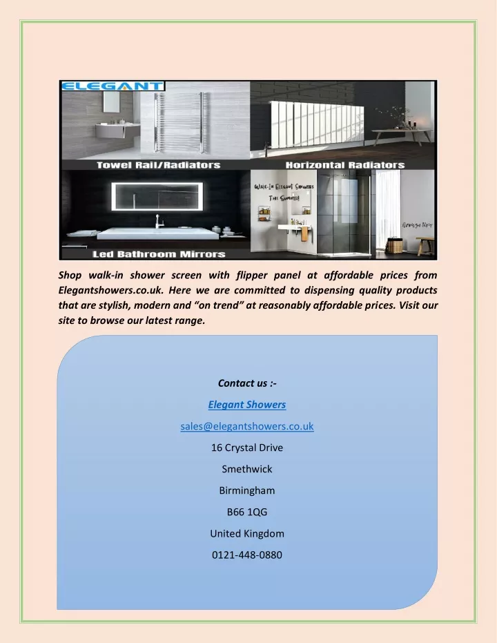 shop walk in shower screen with flipper panel