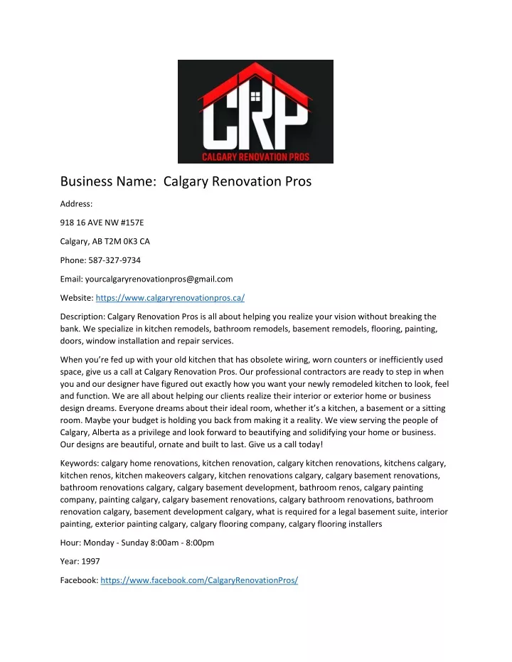 business name calgary renovation pros