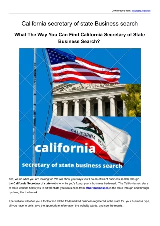 California secretary of state Business search
