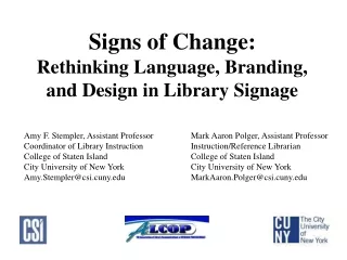 ALCOP 2012- presentation on library signage