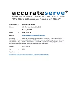 AccurateServe Denver