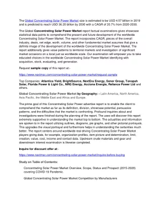 the global concentrating solar power market size