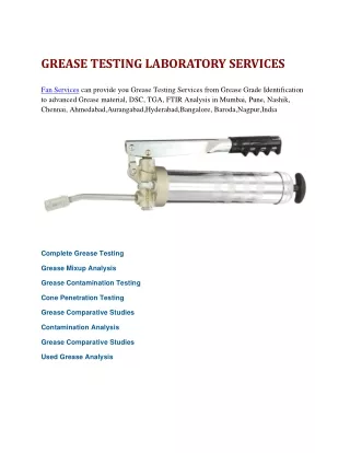 grease testing laboratory services