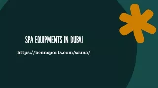 spa equipments in dubai