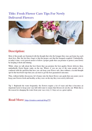 title fresh flower care tips for newly delivered