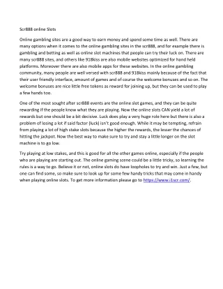 scr888 online slots