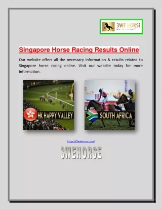 Singapore horse racing results online