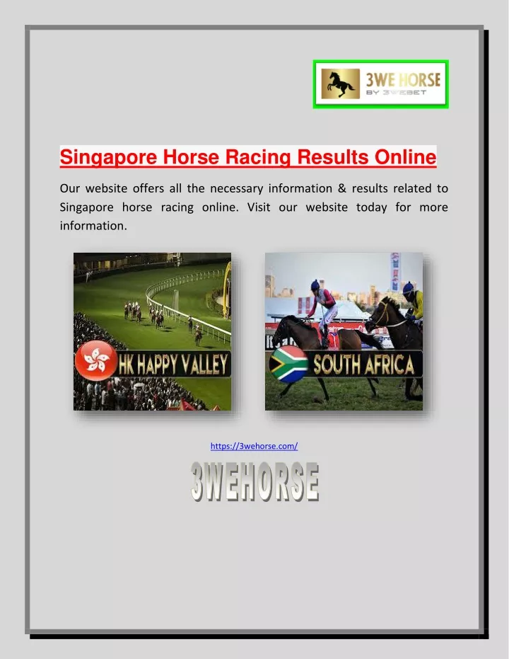 singapore horse racing results online